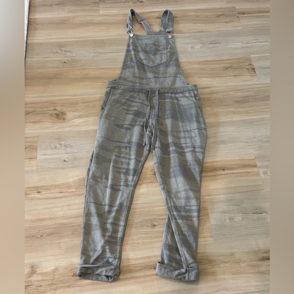 Z Supply Olive Camo Overalls Jumpsuit
